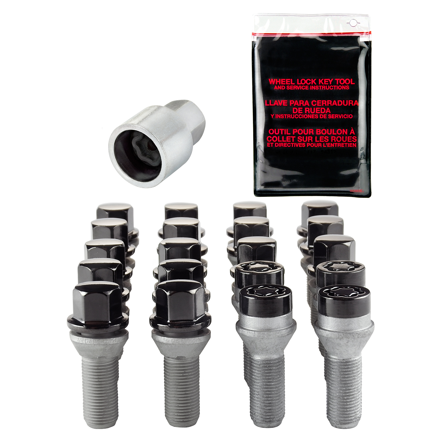 Black Cone Seat Lug Bolt Wheel Installation Kit for 5 Lug Vehicles