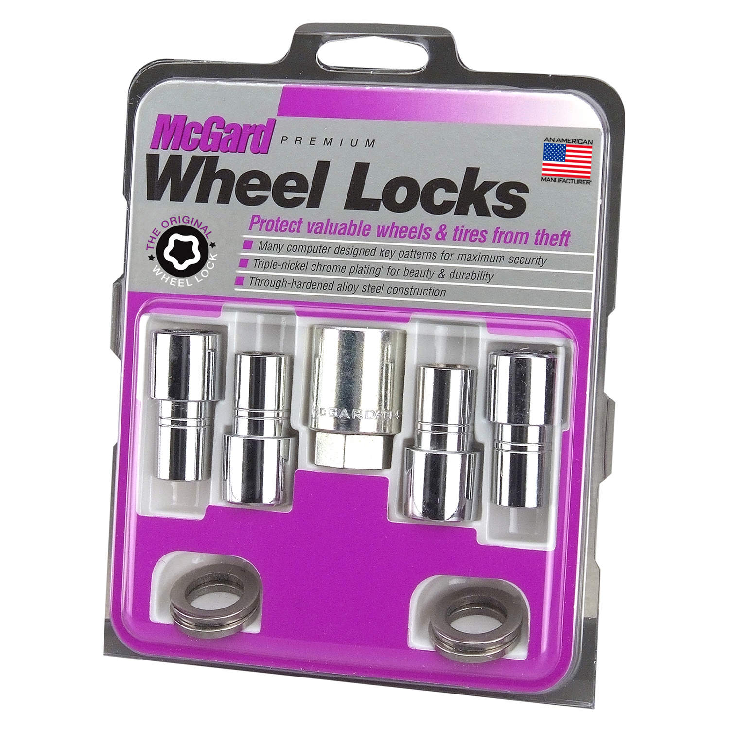 Pink Wheel Lock Chrome Long Shank Wheel Lock Set (1/2-20 Thread Size) – Set of 4 Locks ...